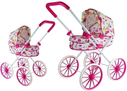 Passeggino per bambole Rosa con fiori