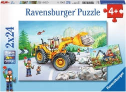 RAVENSBURGER Puzzle Macchine pesanti in azione 2x24 pezzi