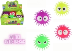 Pallina pelosa antistress in silicone con luce