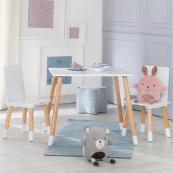 Roba tavolino per bambini con 2 sedie bianco/naturale