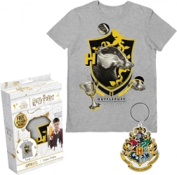 Maglietta Harry Potter - Tassorosso, taglia L in confezione regalo