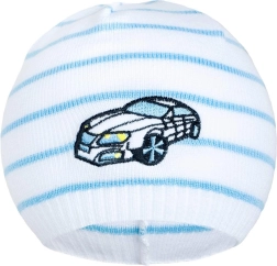 Cappellino primaverile New Baby con macchinina bianco-blu 104 (3–4 anni)