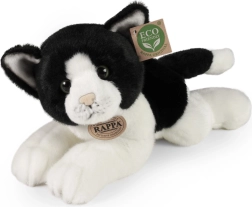 Gatto di peluche bianco e nero sdraiato 30 cm da Rappa
