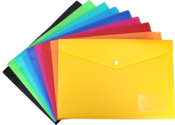 Cartella con bottone in plastica morbida