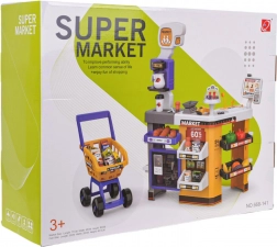 mega supermercato con carrello e accessori per bambini