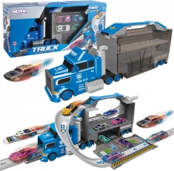 Woopie camion della polizia 2 in 1 – trasportatore e pista da corsa