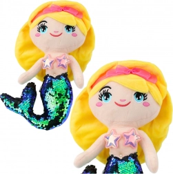 Sirena di peluche con coda scintillante 30 cm