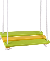 Tavoletta dondolo in legno verde-gialla 46 × 19,5 cm