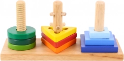 Inserto educativo in legno con forme Bigjigs Toys – infila e ruota