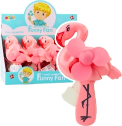 Ventilatore manuale meccanico per bambini Flamingo rosa
