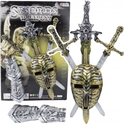 Set da cavaliere con maschera e spade