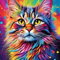 Norimpex Pittura a diamante Ritratto di gattino colorato 30x40cm