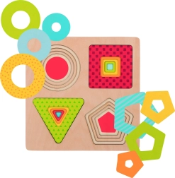 Goki puzzle a strati forme geometriche 4in1