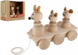 Giocattolo da traino in legno Tre Topolini