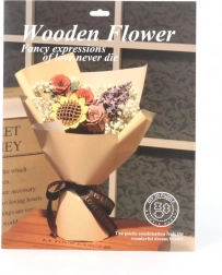 rosa decorativa 3D in legno