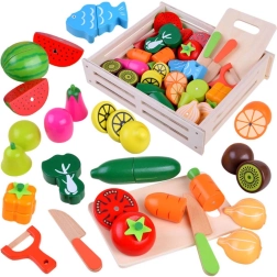 Set di frutta e verdura in legno da tagliare per bambini