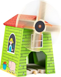 mulino a vento in legno per ferrovia giocattolo Bigjigs Rail