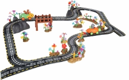 Pista da corsa magnetica con macchinine luminose, 310 pezzi