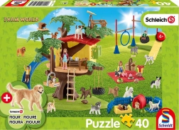 Puzzle SCHMIDT SCHLEICH cagnolini felici, 40 pezzi + figurina