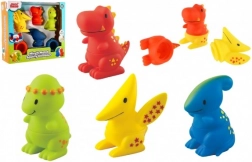 Set di dinosauri spruzzini componibili per il bagnetto LITTLE HERO MIX 'N MATCH