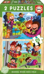 Puzzle in legno Parco divertimenti 2x25 pezzi di EducA