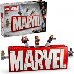 lego marvel – logo MARVEL con minifigure