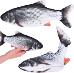 Pesce di peluche interattivo con coda mobile, USB, 25 cm