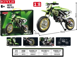 Set di costruzioni motocicletta verde 466 pezzi