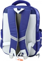 Zaino scolastico per bambini con toppe di dinosauri, blu navy