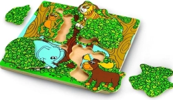 Wonderworld puzzle in legno Peekaboo – puzzle di animali a doppio strato