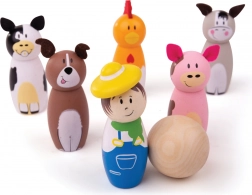 Birilli in legno fattoria di Bigjigs Toys