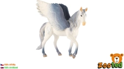 Zooted cavallo alato Pegaso bianco e grigio 14 cm