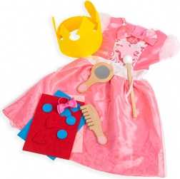 Bigjigs Toys costume principessa – abito rosa con accessori
