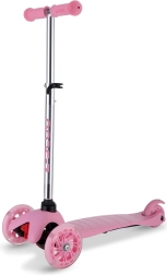 Monopattino rosa a tre ruote con ruote LED