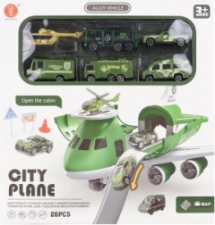 Aereo con hangar espandibile e macchinine militari