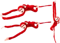 Scimmietta rossa di peluche con cucciolo