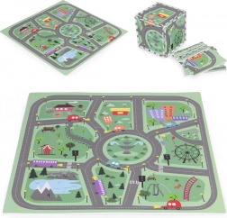 Grande tappeto puzzle in schiuma per bambini - Città 90,5 × 90,5 cm, 21 pz ECOTOYS