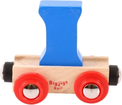 Vagoncino con lettera I per ferrovia in legno Bigjigs Rail