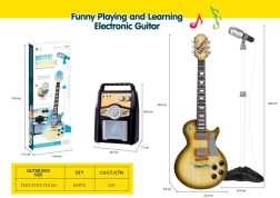 Chitarra elettrica per bambini con amplificatore e microfono – set marrone