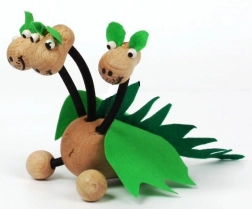 gerlich marionetta in legno drago a tre teste