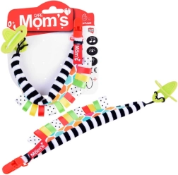 Hencz Toys clip colorato per ciuccio con massaggiagengive in silicone