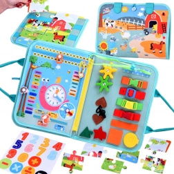 Libro sensoriale Montessori con attività per bambini