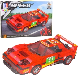 Set di costruzioni 2-in-1 auto da corsa e robot con motore a retrocarica, 329 pezzi