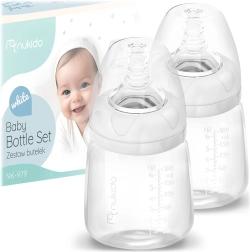 Set di biberon PP 180 ml 2 pz NUKIDO con tettarella dinamica in silicone