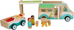 Caravan in legno con rimorchio e accessori