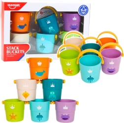 Set di secchielli colorati per il travaso per bambini