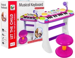 Set musicale rosa Tastiera + Batteria + Microfono per bambini 3+ Luci + Suoni 2 ottave