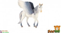 Pegaso bianco‑grigio – figurina in plastica 14 cm