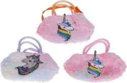 Borsa in peluche con unicorno