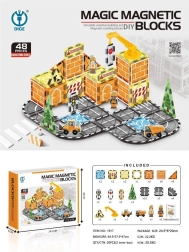 Set da costruzione magnetico Cantiere edile 48 pezzi